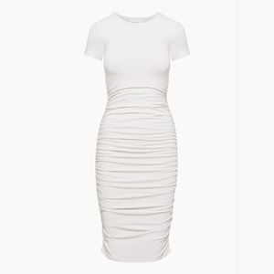 Babaton Contour Ruched Midi Dress Sz Medium